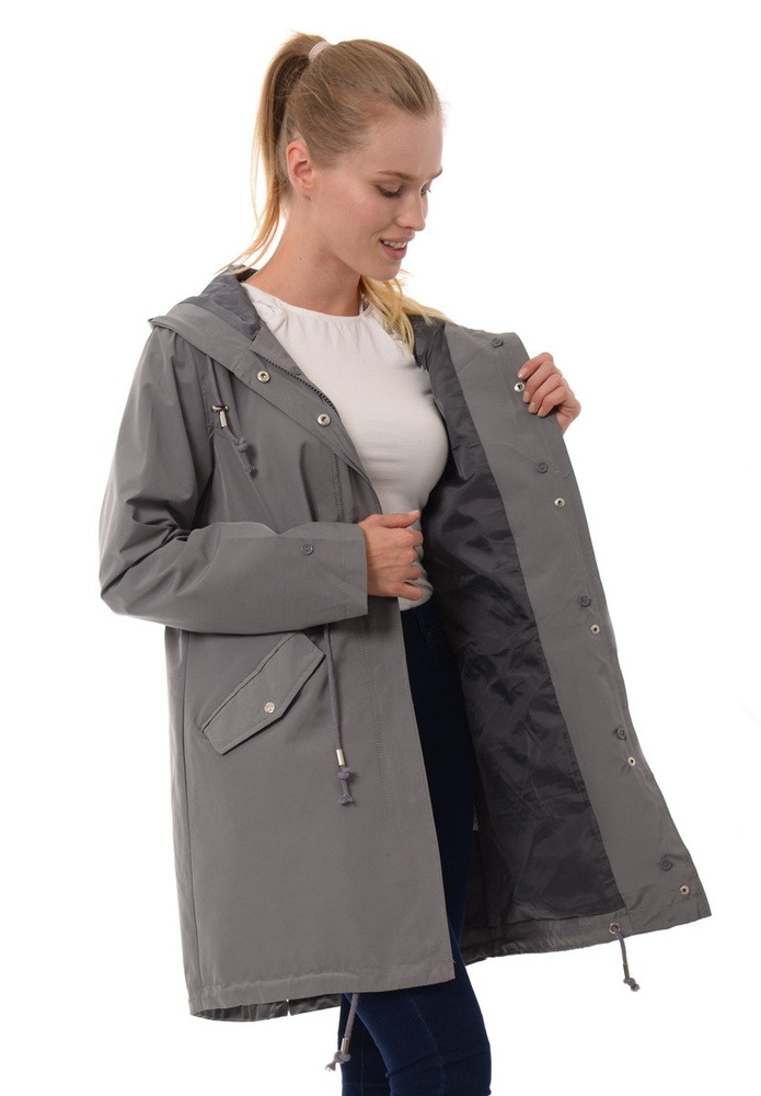 Kurtka Parka 2w1 Aida Szara Z Szarym Futerkiem