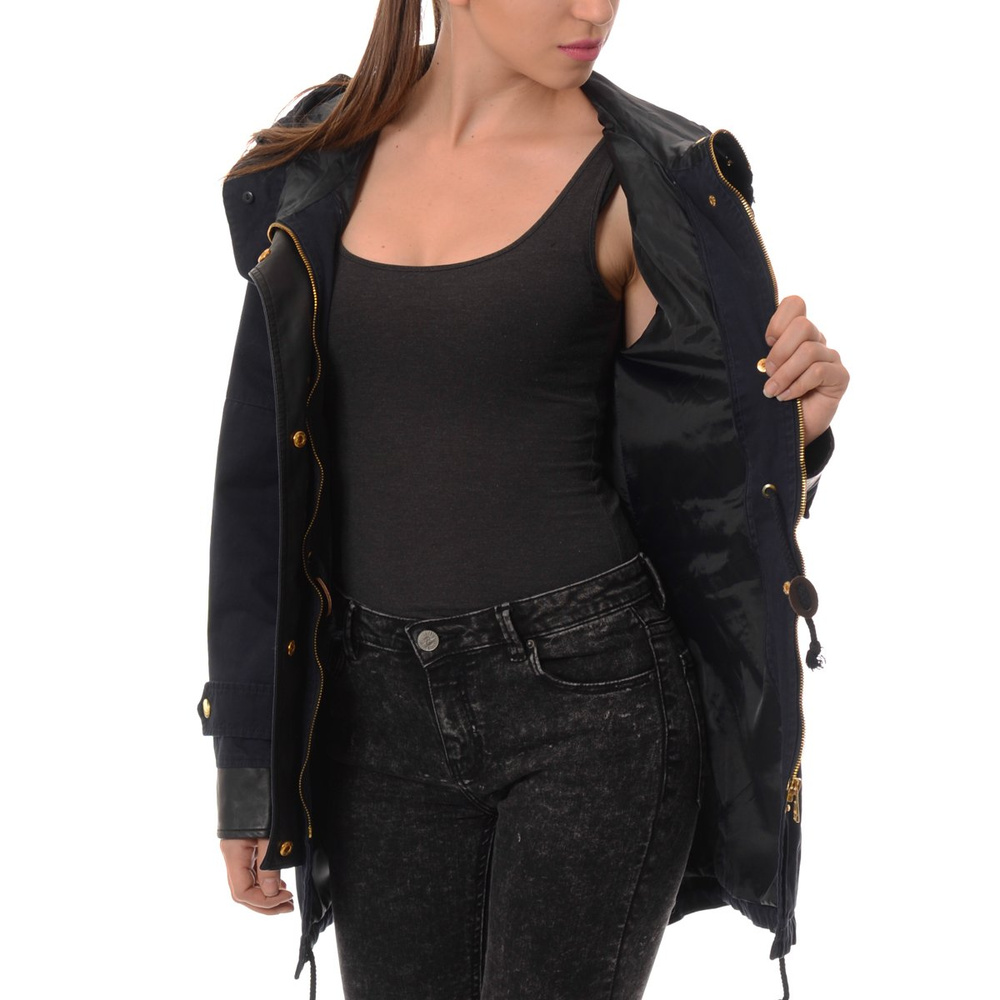 Damska Parka Kurtka Zimowa 2w1 Granat