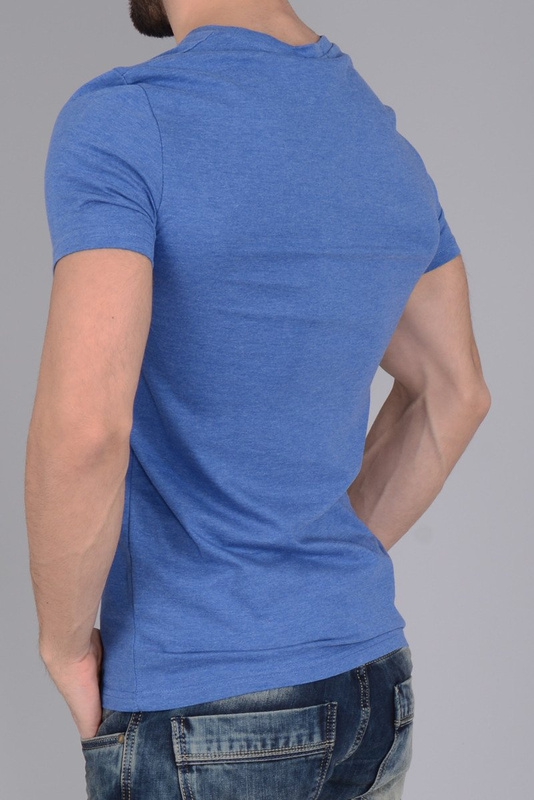 Męska Koszulka T-shirt Nadruk NY Niebieska