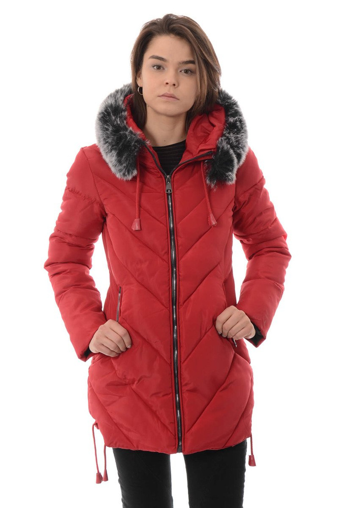 Damska Zimowa Kurtka Ortalionowa Lucyna Bordowa