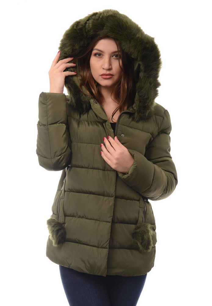 Damska Zimowa Kurtka Ortalionowa Zielona