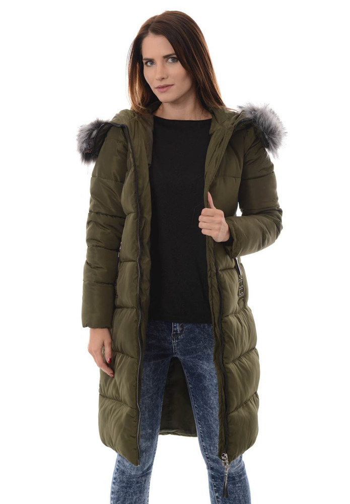 Damska Zimowa Kurtka Ortalionowa Stefania Khaki
