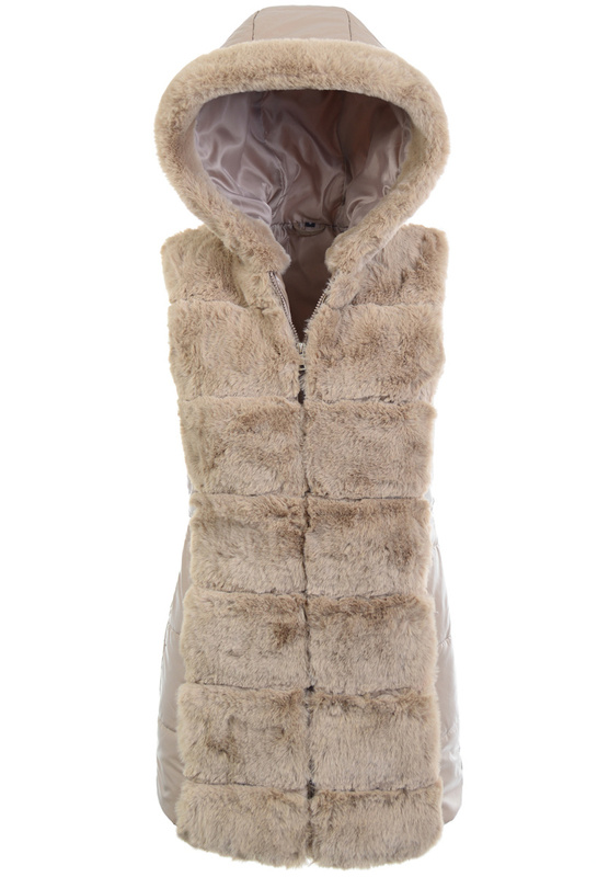 Damska Kamizelka Bezrękawnik Berta Beżowy