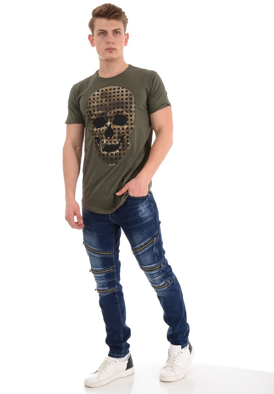 Męskie Spodnie Jeansowe Granatowe