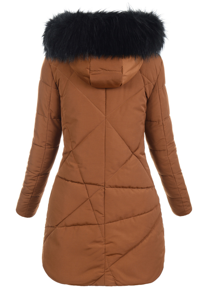Damska Kurtka Pikowana Daga Brązowa