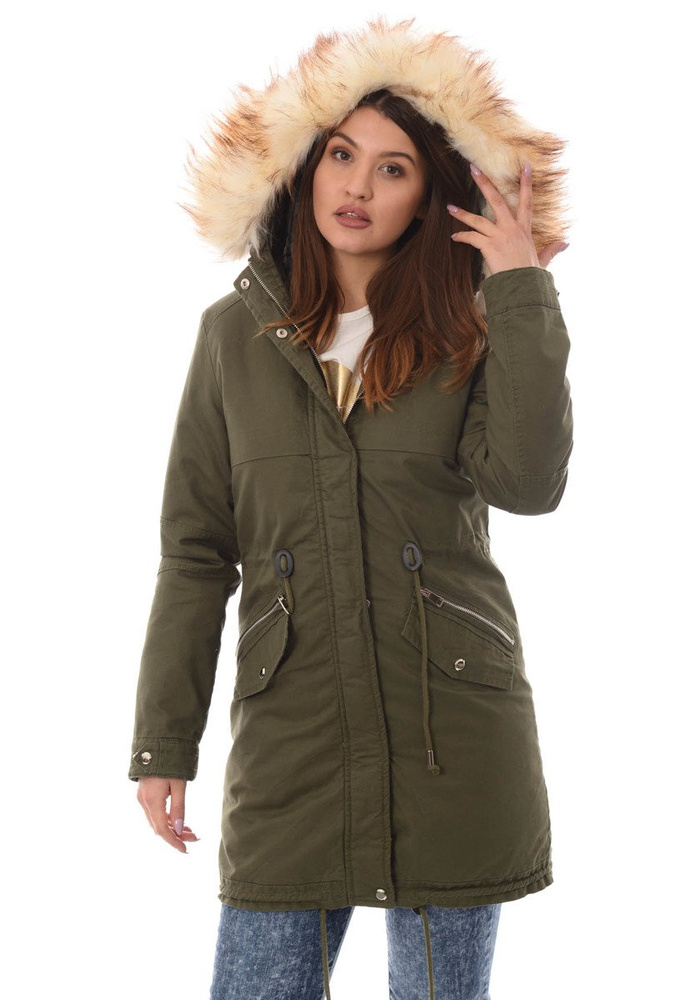 Damska Kurtka Parka Zimowa 2w1 Melka Zielona