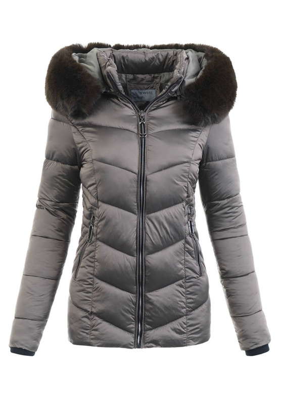 Kurtka Zimowa Pikowana Żaneta Brązowa