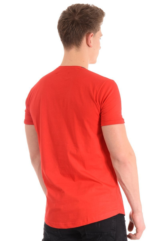 Męska Koszulka T-Shirt Nadruk Czerwona
