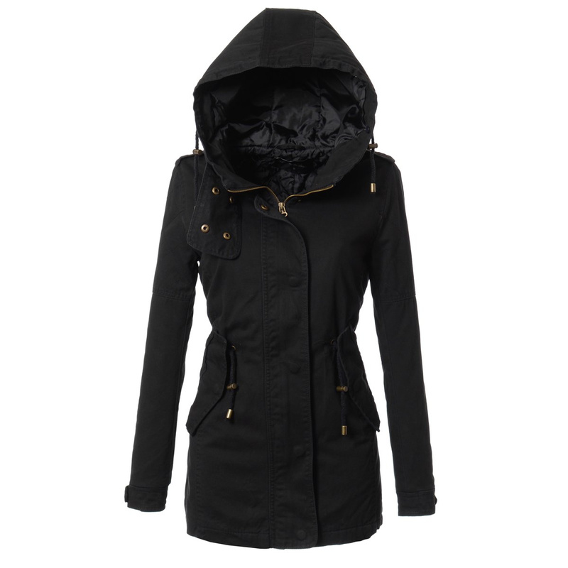 Damska Zimowa Parka Czarna (552)