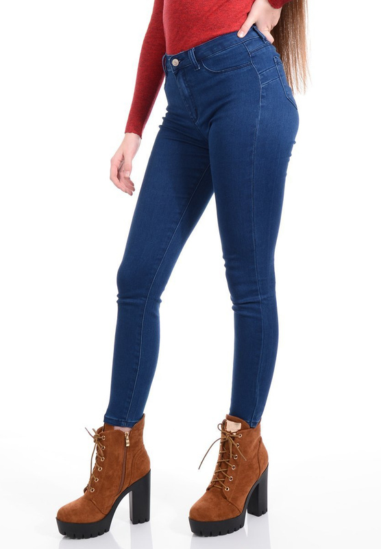 Damskie Spodnie Jeansowe Niebieskie