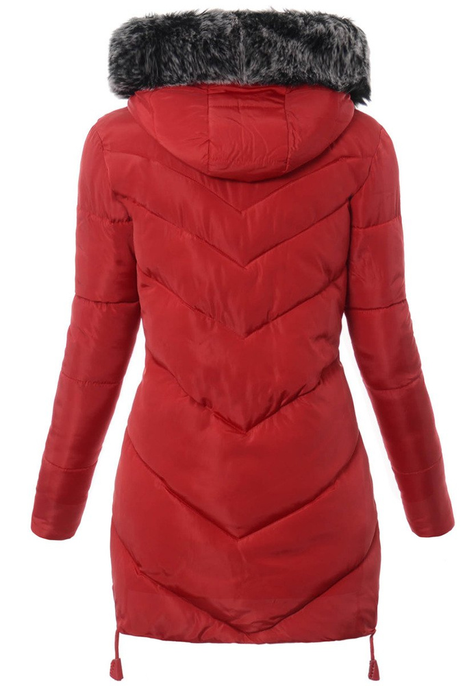 Damska Zimowa Kurtka Ortalionowa Lucyna Bordowa