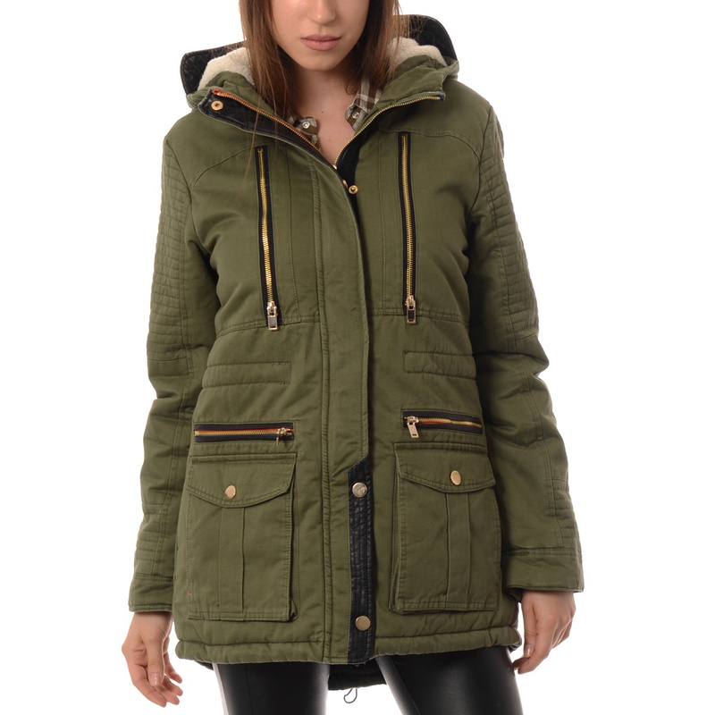 Damska Kurtka Parka Zimowa Zielona
