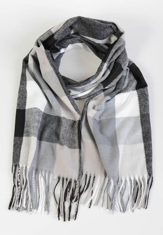 Szal Damski Szary W Kratę