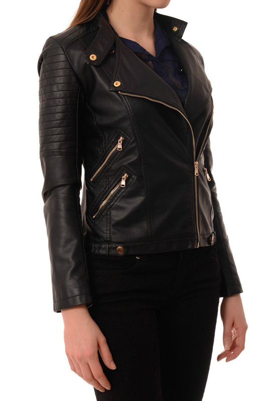 Kurtka Ramoneska Złote Suwaki