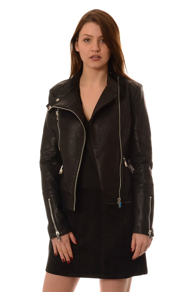 Damska Kurtka Skórzana Ramoneska Judith Czarna