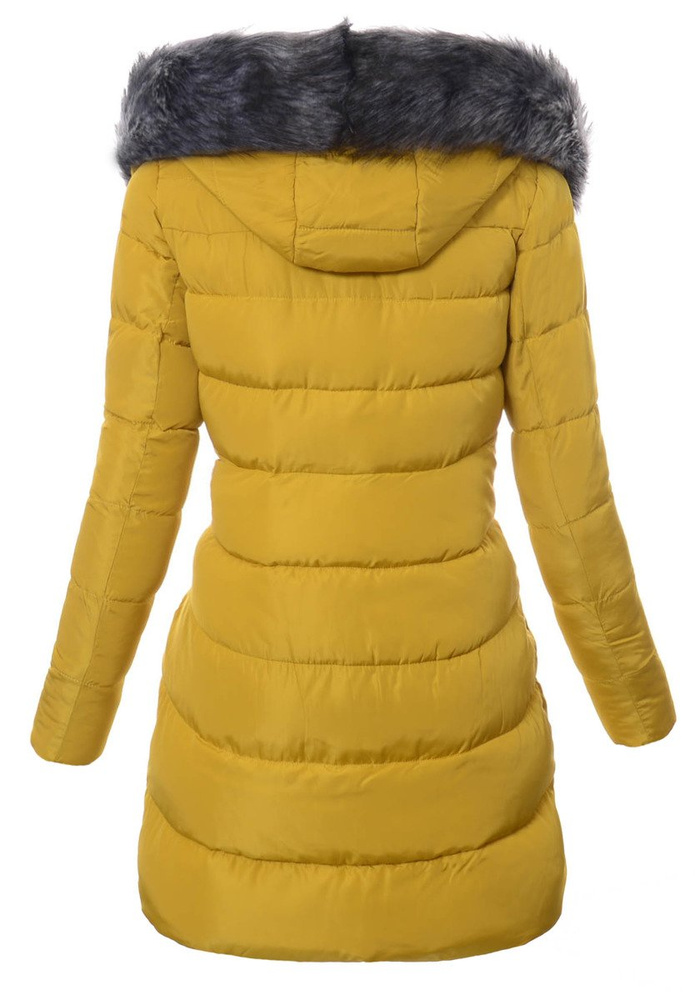Damska Zimowa Kurtka Ortalionowa Nadia Żółta