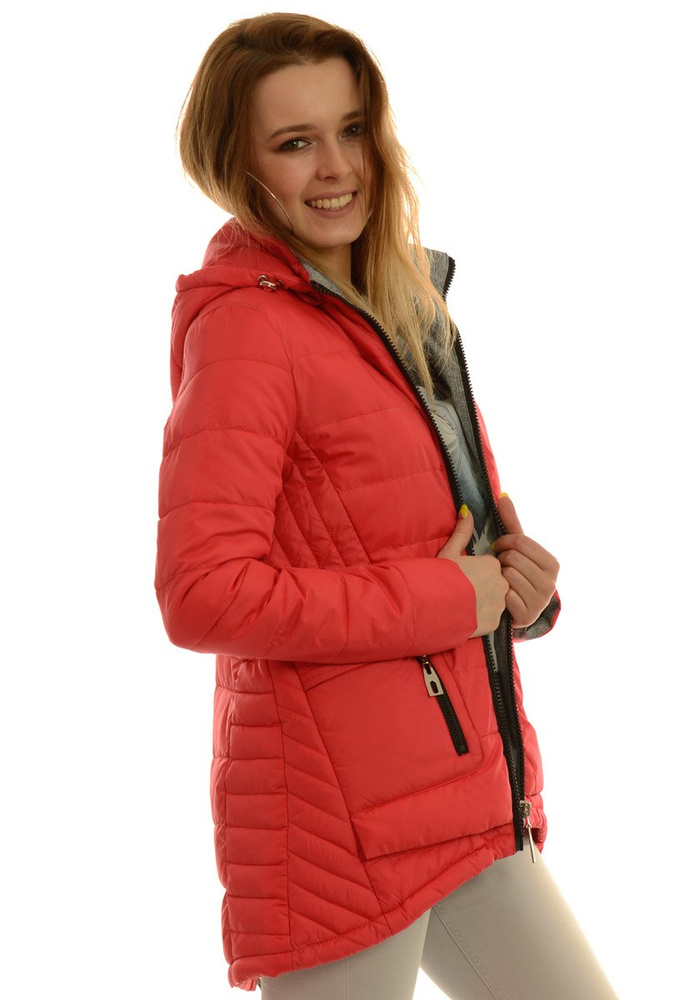 Damska Jesienna Wiosenna Kurtka Zoja Czerwona
