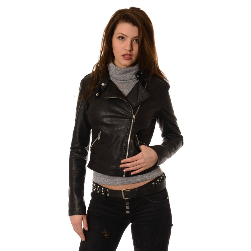 Damska Kurtka Ramoneska Olivia Czarna