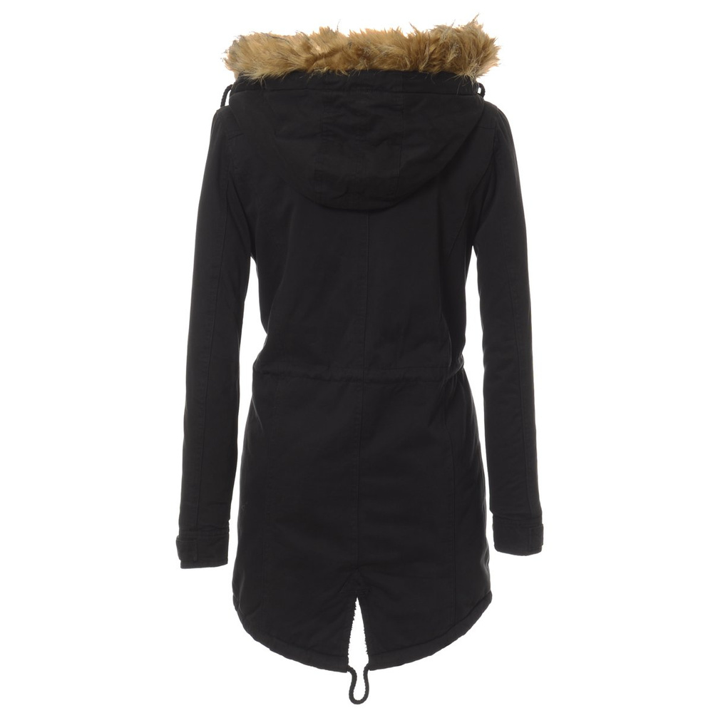 Kurtka Parka Zimowa Futro Czarna