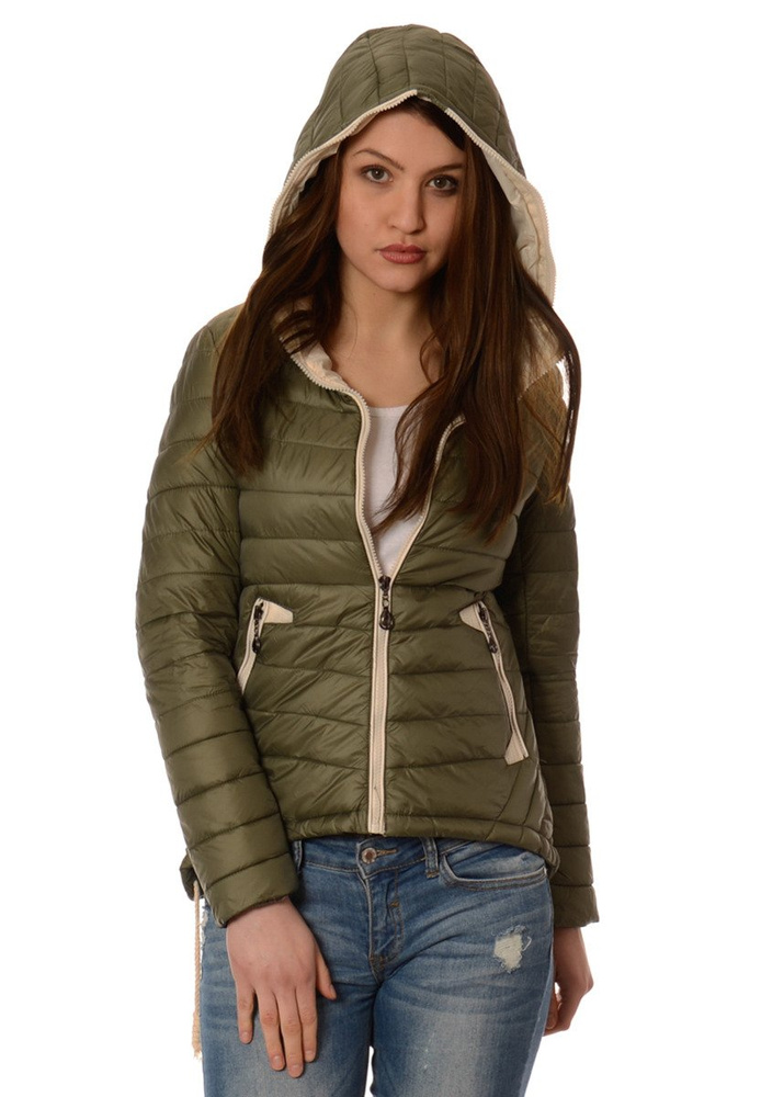 Damska Jesienna Kurtka Ortalionowa Eva Zielona