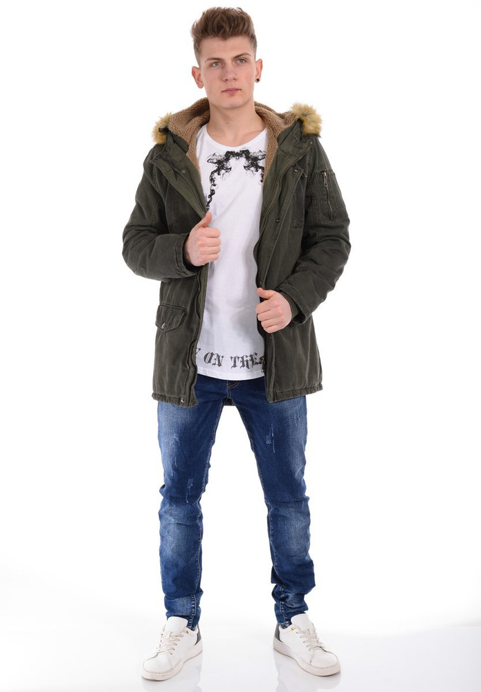 Męska Kurtka Parka Paweł Zielona