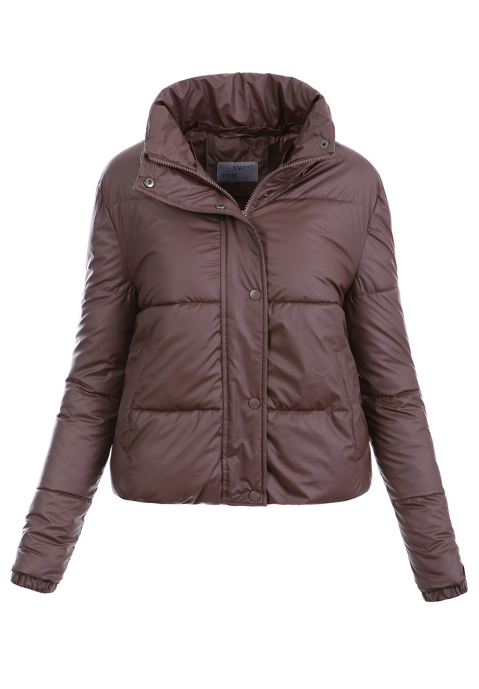 Damska Kurtka Pikowana Michaela Brązowa