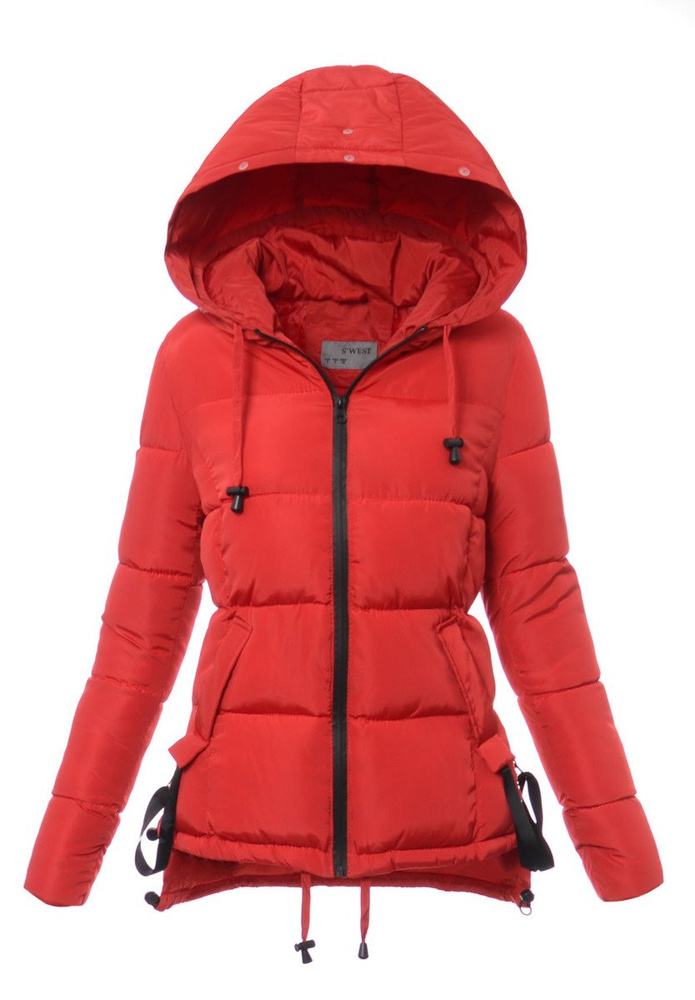 Damska Zimowa Kurtka Ortalionowa Czerwona