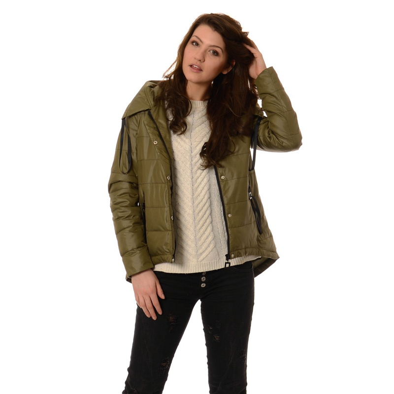 Damska Kurtka Wiosenno - Jesienna Asymetryczna Anna Khaki