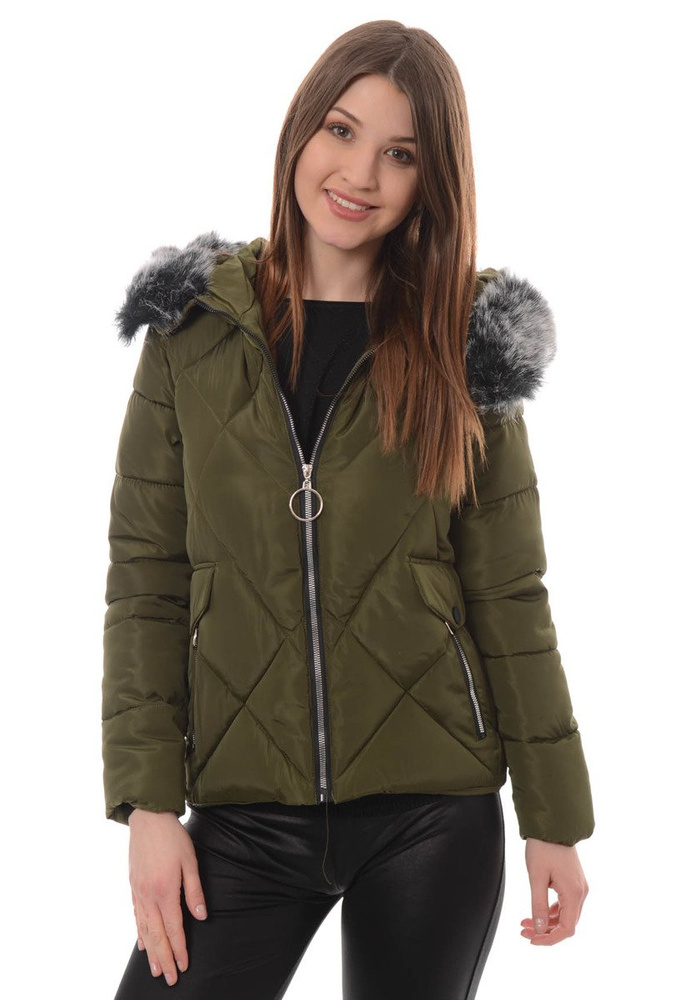 Damska Zimowa Kurtka Ortalionowa Zielona