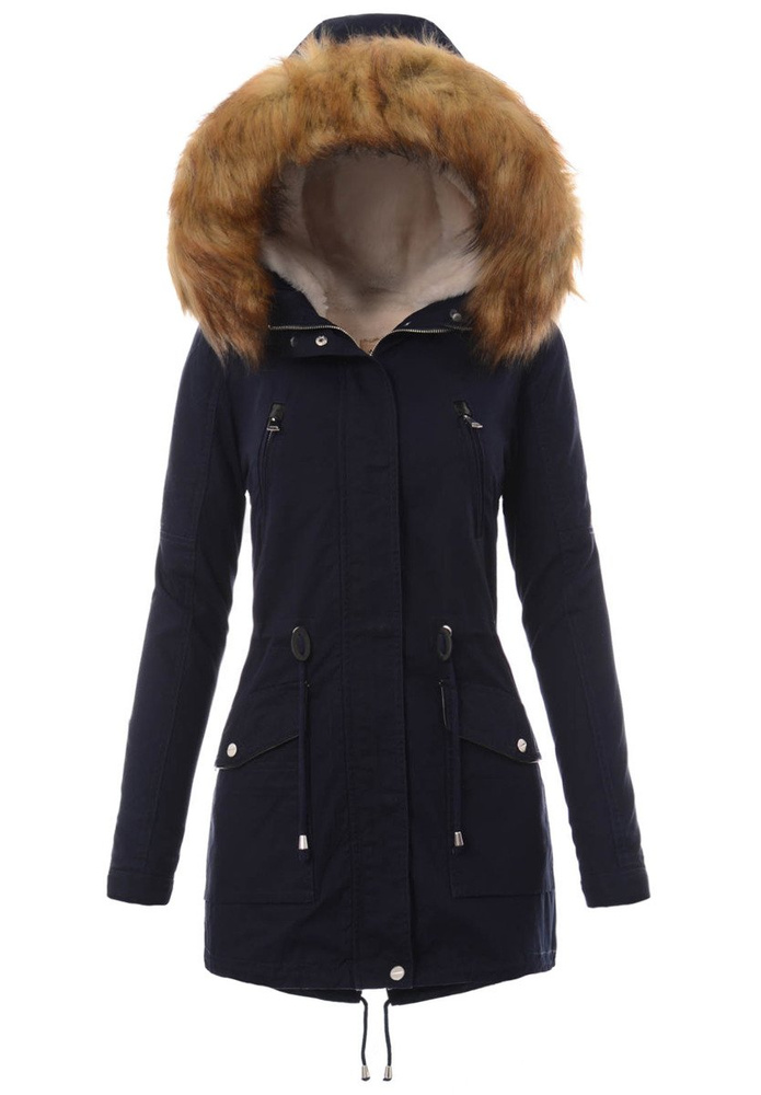 Damska Kurtka Parka Zimowa 2w1 Amira Granatowa