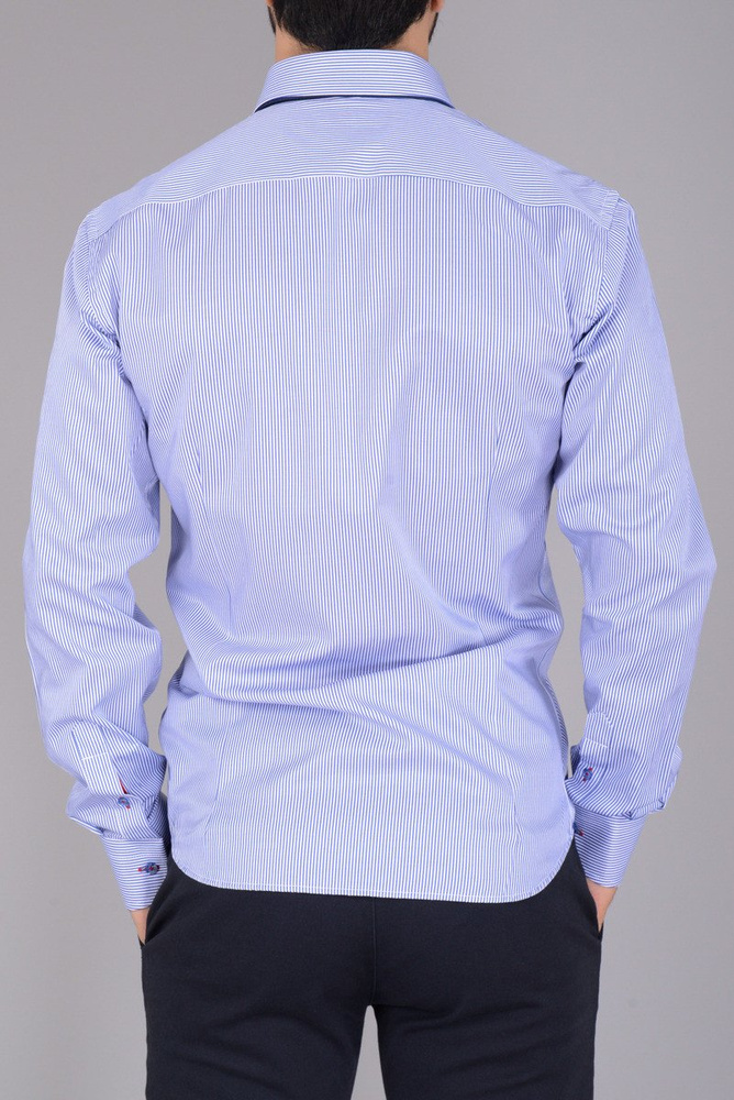 Elegancka Męska Koszula Delikatne Prążki
