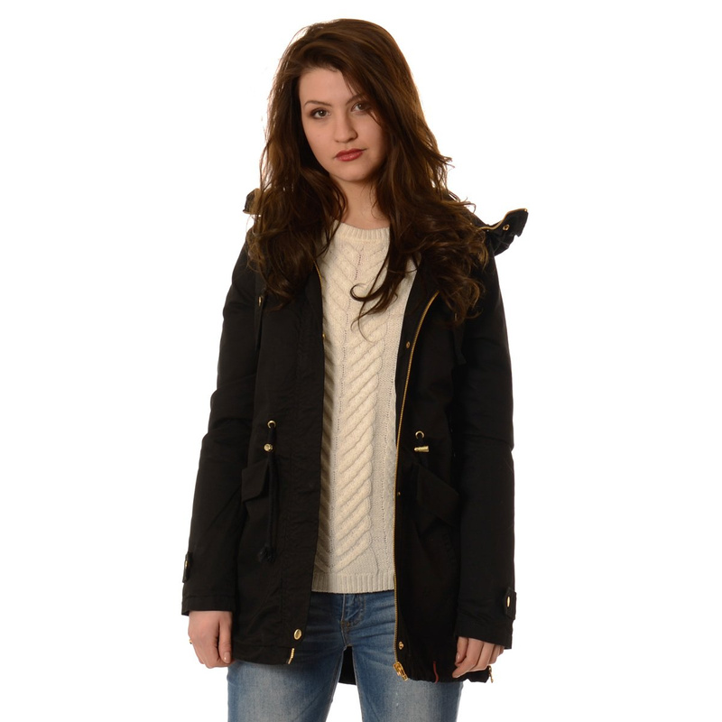 Damska Wiosenna Parka Alice Czarna