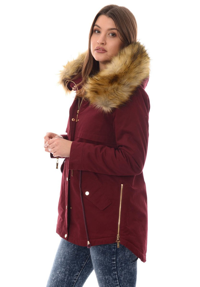 Damska Kurtka Parka Zimowa Karmen Bordowa