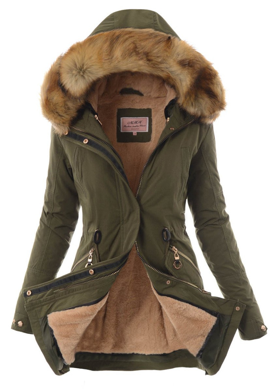 Damska Kurtka Parka Zimowa 2w1 Melania Zielona