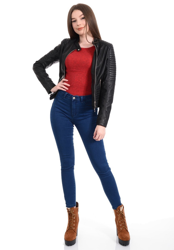 Damskie Spodnie Jeansowe Niebieskie