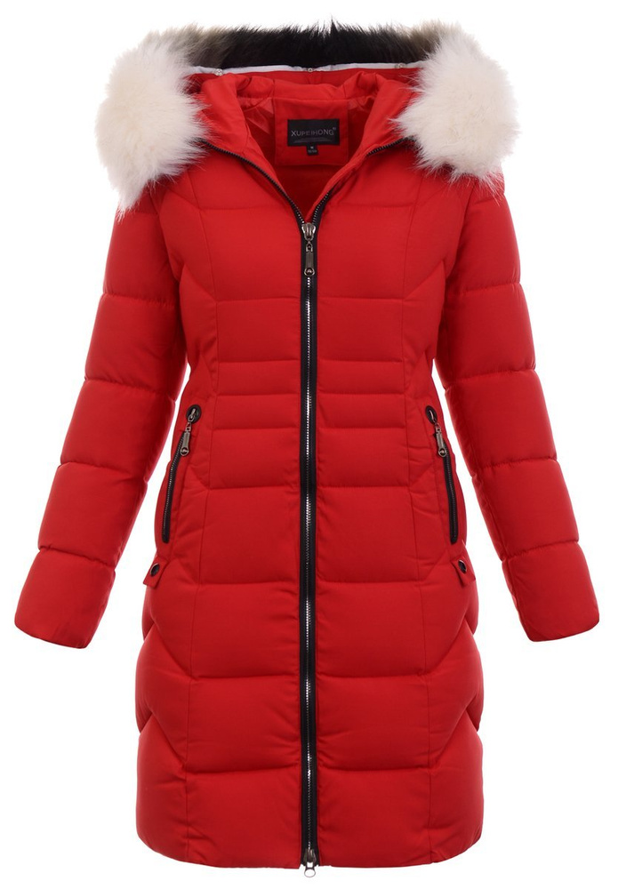 Damska Kurtka Zimowa Czerwona