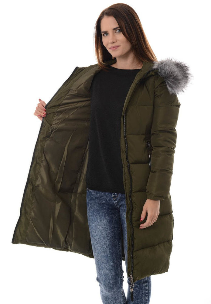 Damska Zimowa Kurtka Ortalionowa Stefania Khaki