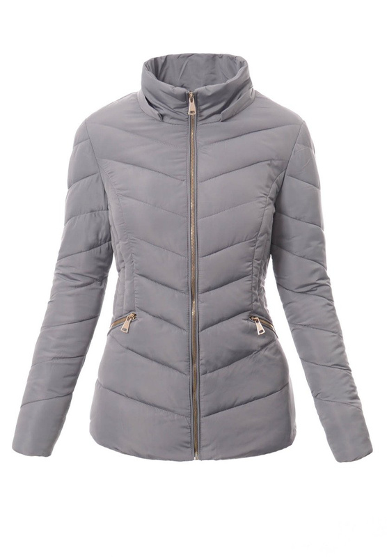Damska Zimowa Kurtka Ortalionowa Szara