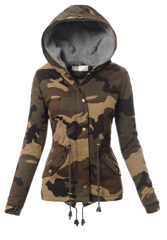 Damska Kurtka Parka Zimowa Moro z Szarym Futerkiem