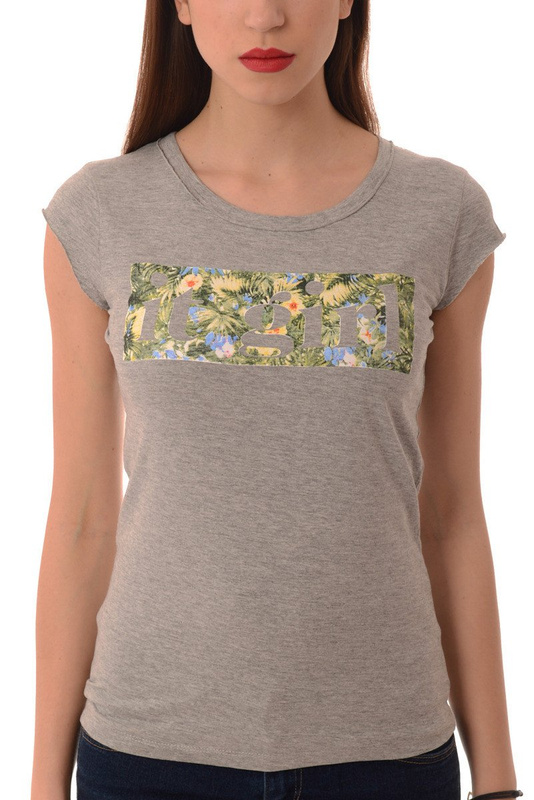 Bluzka Damska Koszulka Krótki Rękaw Szara