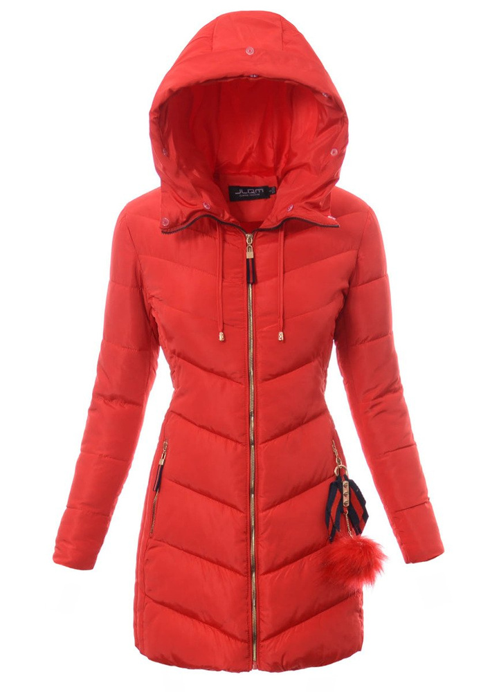 Damska Zimowa Kurtka Ortalionowa Czerwona