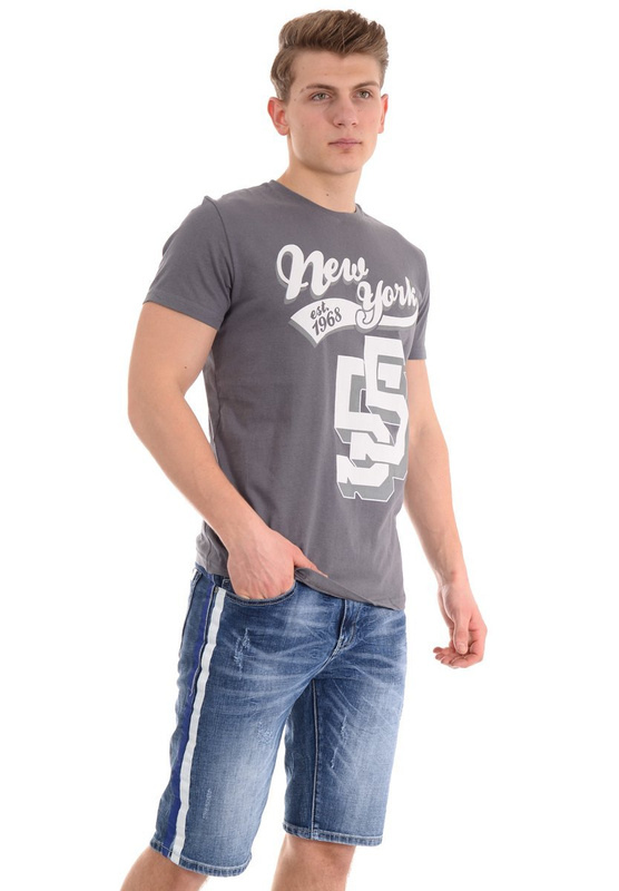 Męska Koszulka T-Shirt Nadruk Szara