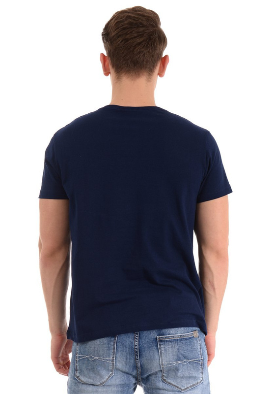 Męska Koszulka T-Shirt Nadruk Granatowa