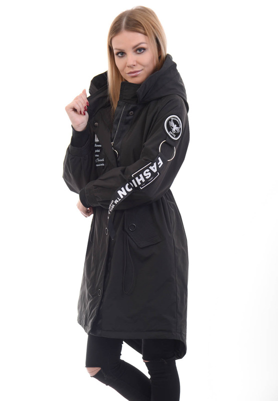 Kurtka Wiosenna Oversize Dejzi Czarna