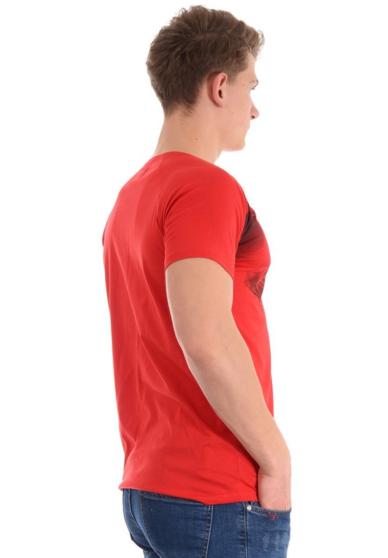 Męska Koszulka T-Shirt Nadruk Czerwona