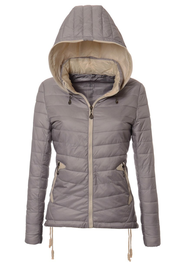Damska Jesienna Kurtka Ortalionowa Eva Szara