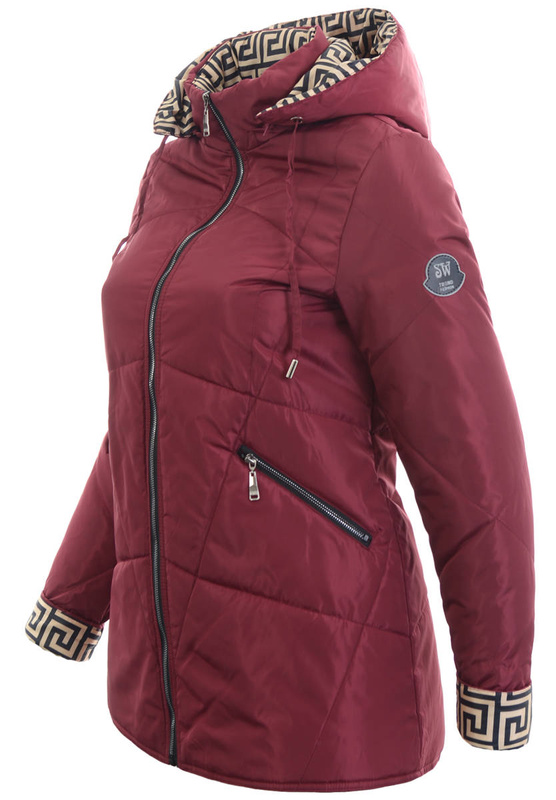 Damska Wiosenna Kurtka Mieczysława Bordowa