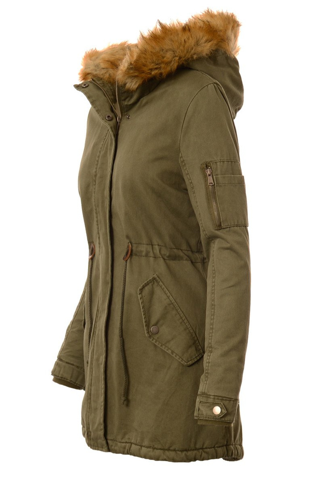 Damska Kurtka Parka Zimowa Zielona