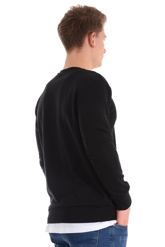 Męska Bluza Bez  Kaptura Czarna