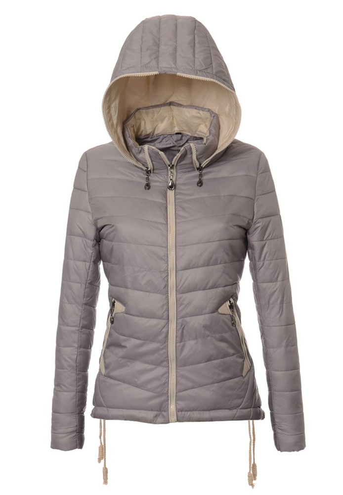 Damska Jesienna Kurtka Ortalionowa Eva Szara